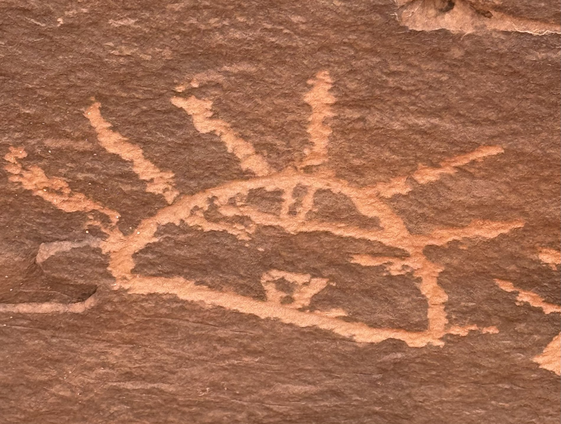 Rock art symbols on a canyon wall